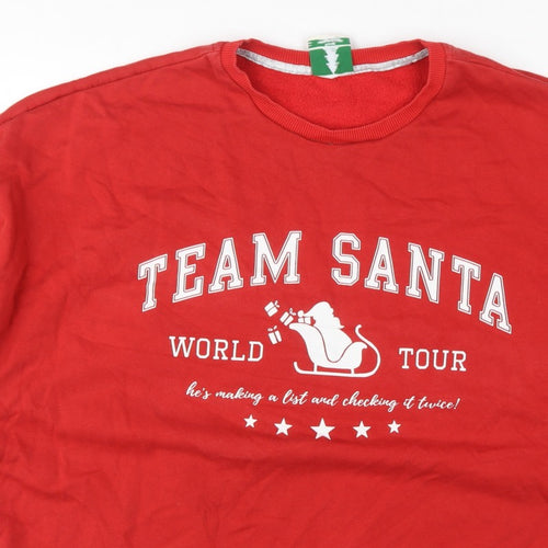 George Women Red 2XL Team Santa Christmas Fleece Sweatshirt