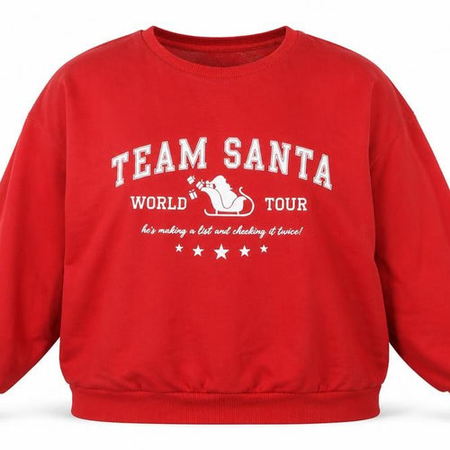 George Women Red 2XL Team Santa Christmas Fleece Sweatshirt