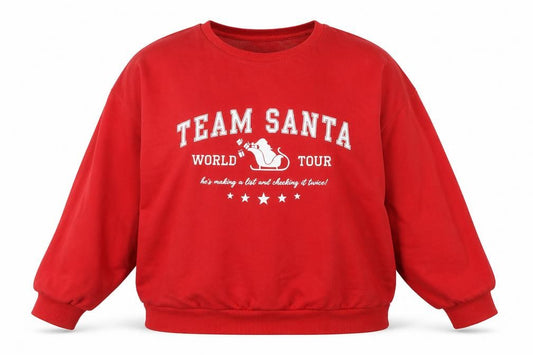 Front view of George Women Red 2XL Team Santa Christmas Fleece Sweatshirt