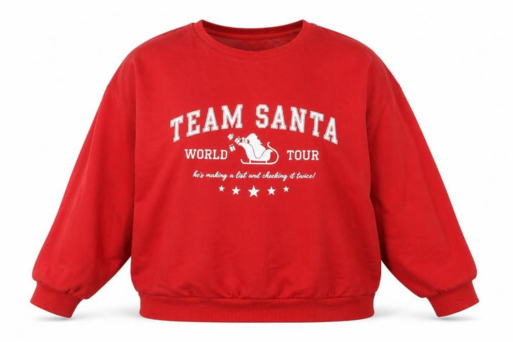 George Women Red 2XL Team Santa Christmas Fleece Sweatshirt
