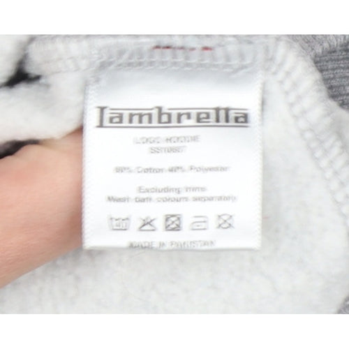 Lambretta Men’s Grey M Pullover Logo Graphic Hoodie Pockets
