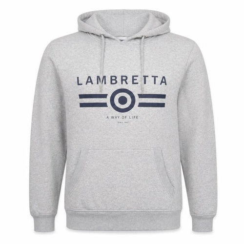Lambretta Men’s Grey M Pullover Logo Graphic Hoodie Pockets