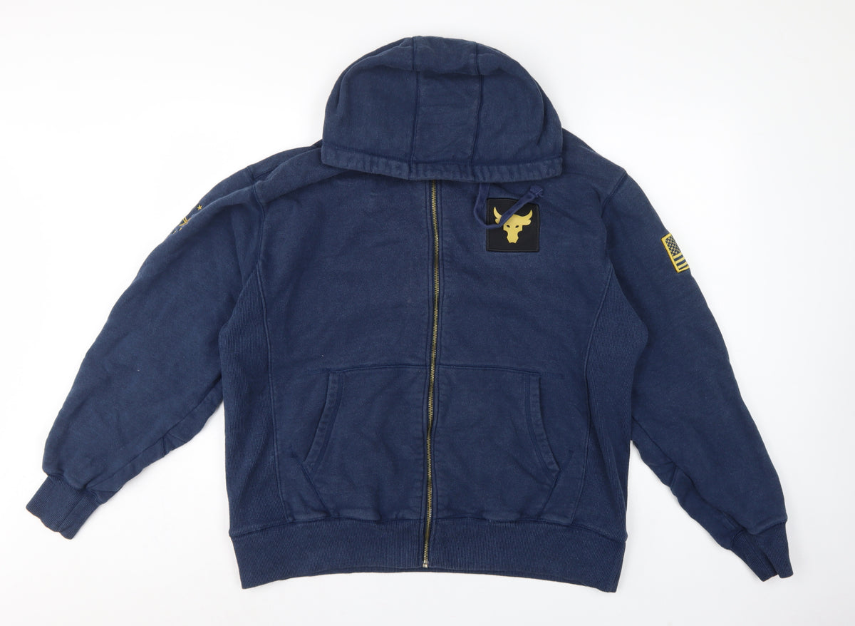 Under Armour Men’s Blue L Project Rock Full Zip Hoodie USA Flag