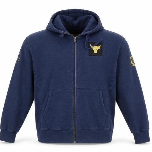 Under Armour Men’s Blue L Project Rock Full Zip Hoodie USA Flag