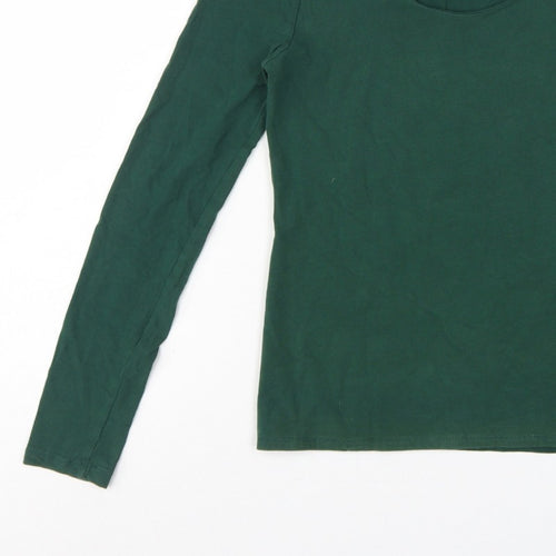 Jigsaw Women Green Size M Basic Scoop Neck Long Sleeve T-Shirt