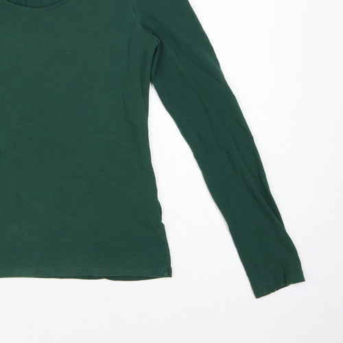Jigsaw Women Green Size M Basic Scoop Neck Long Sleeve T-Shirt