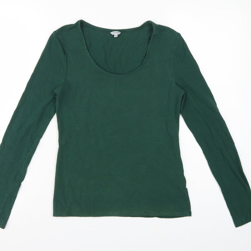 Jigsaw Women Green Size M Basic Scoop Neck Long Sleeve T-Shirt