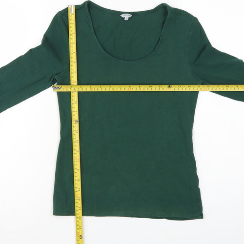 Jigsaw Women Green Size M Basic Scoop Neck Long Sleeve T-Shirt