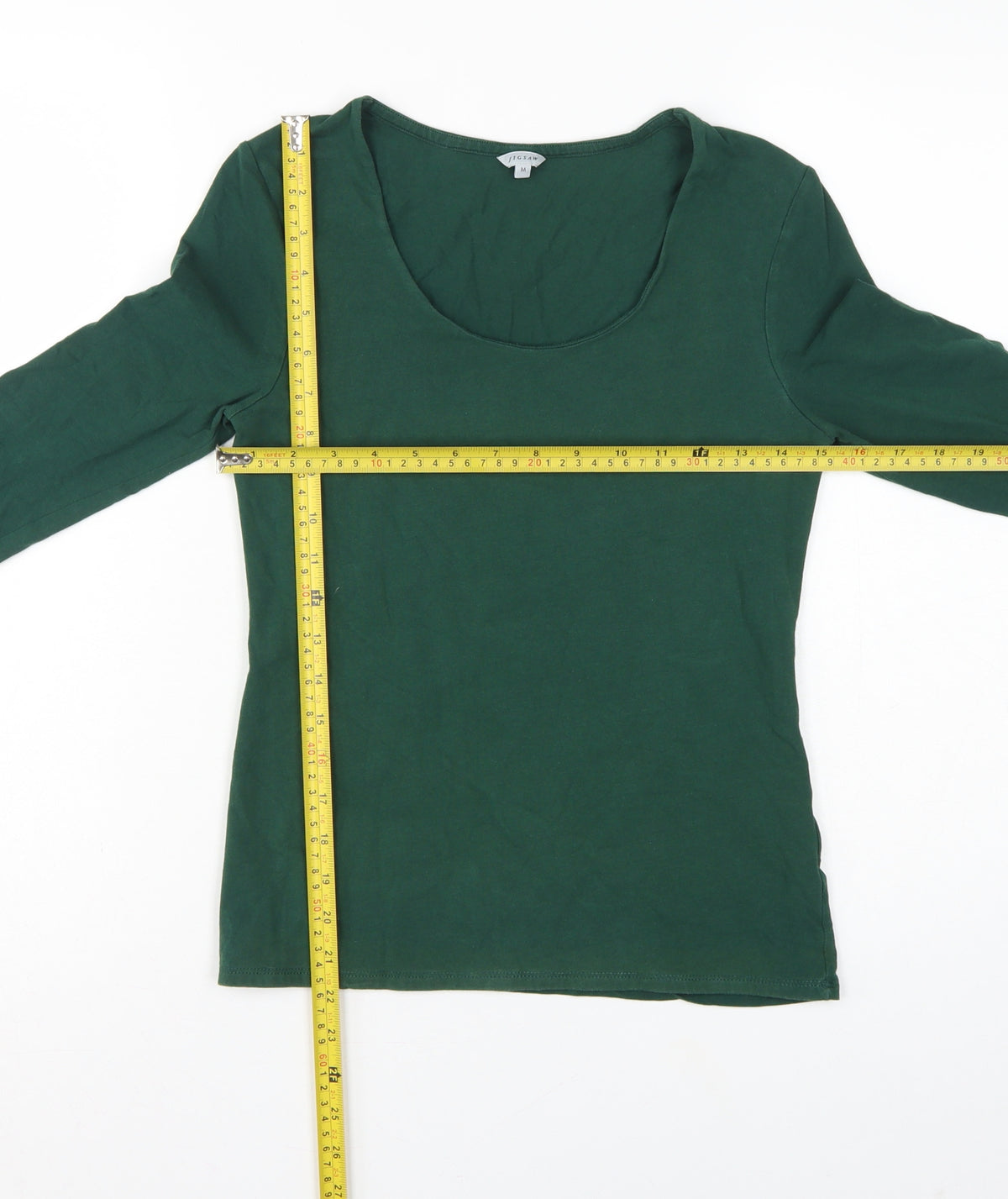 Jigsaw Women Green Size M Basic Scoop Neck Long Sleeve T-Shirt