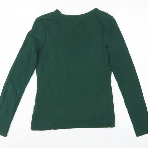 Jigsaw Women Green Size M Basic Scoop Neck Long Sleeve T-Shirt