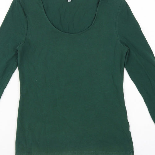 Jigsaw Women Green Size M Basic Scoop Neck Long Sleeve T-Shirt