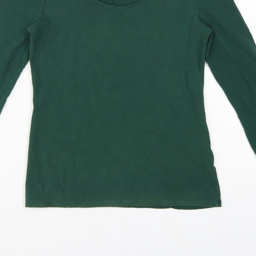 Jigsaw Women Green Size M Basic Scoop Neck Long Sleeve T-Shirt