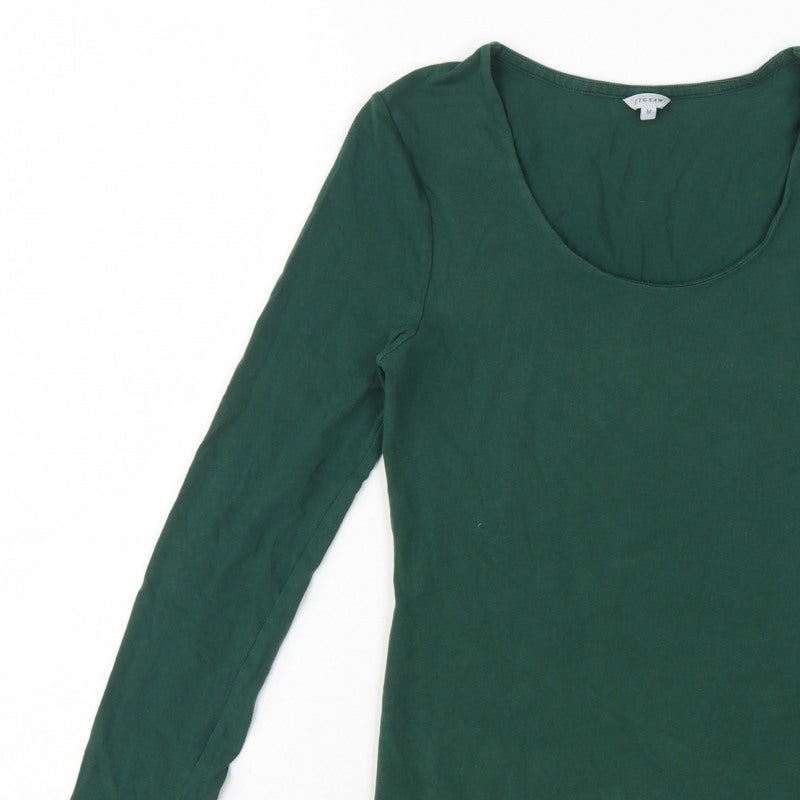 Jigsaw Women Green Size M Basic Scoop Neck Long Sleeve T-Shirt