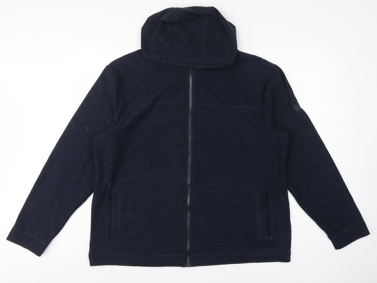 Regatta Men’s Navy XL Hooded Full Zip Fleece Jacket Outdoor