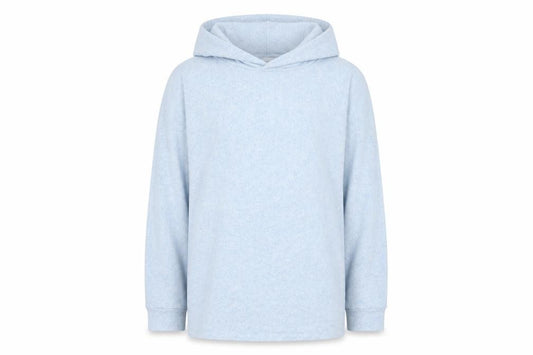 Front view of Marks & Spencer girls’ blue hoodie 13-14 years pullover long sleeve