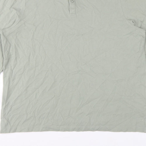 Marks and Spencer Men Green 3XL Regular Fit Long Sleeve Polo Shirt