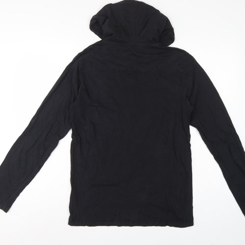 FCUK Men’s Black M Pullover Hoodie Logo Cotton Pocket