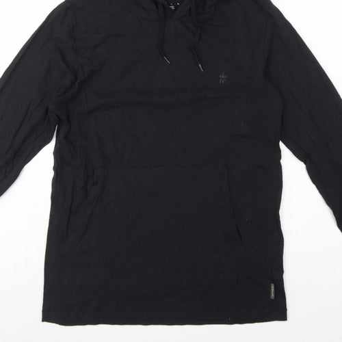 FCUK Men’s Black M Pullover Hoodie Logo Cotton Pocket