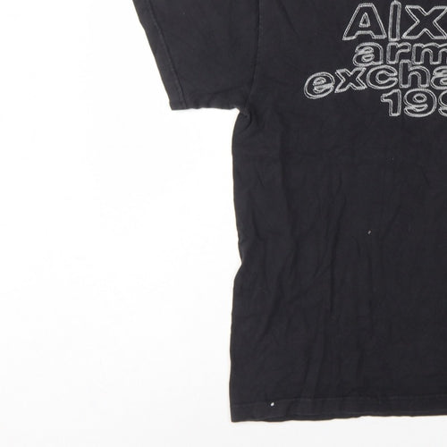 Armani Exchange Men’s Black S Logo Graphic Cotton Crew Neck T-Shirt