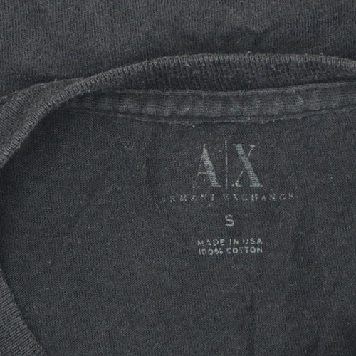 Armani Exchange Men’s Black S Logo Graphic Cotton Crew Neck T-Shirt