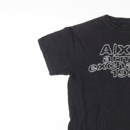 Armani Exchange Men’s Black S Logo Graphic Cotton Crew Neck T-Shirt