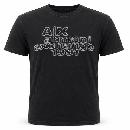 Armani Exchange Men’s Black S Logo Graphic Cotton Crew Neck T-Shirt