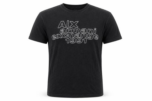 Armani Exchange Men’s Black S Logo Graphic Cotton Crew Neck T-Shirt