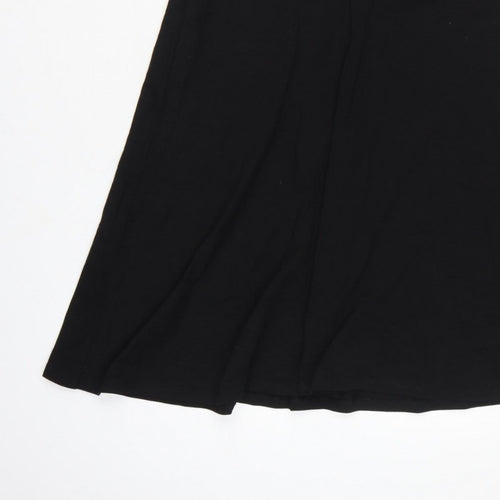 Dorothy Perkins Women Black UK 16 Fit & Flare Cold Shoulder Midi Dress