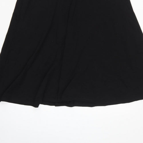 Dorothy Perkins Women Black UK 16 Fit & Flare Cold Shoulder Midi Dress