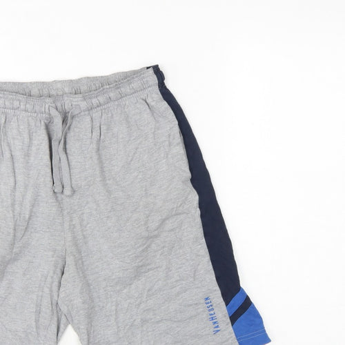 Van Heusen Men’s Grey M Sweat Shorts Drawstring Athletic Sports