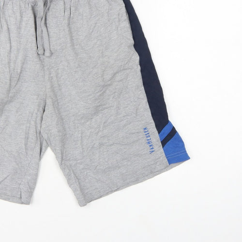 Van Heusen Men’s Grey M Sweat Shorts Drawstring Athletic Sports
