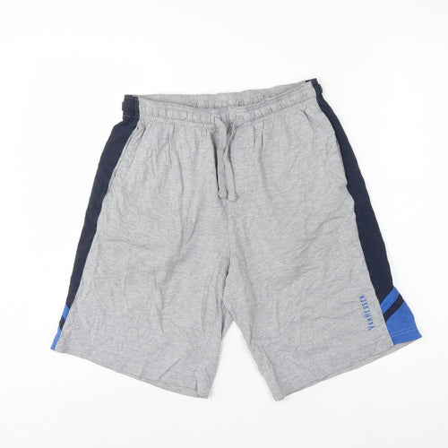 Van Heusen Men’s Grey M Sweat Shorts Drawstring Athletic Sports