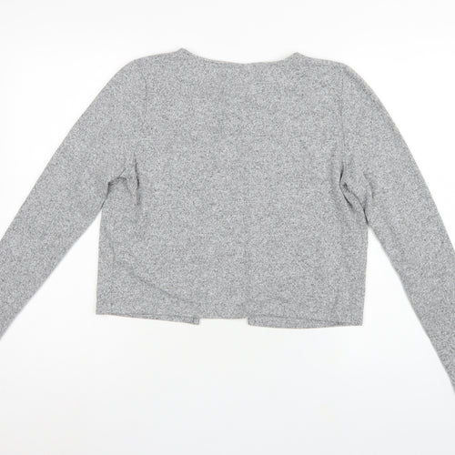 ASOS Design Women Grey UK 10 Basic Knit Button-Up Cardigan