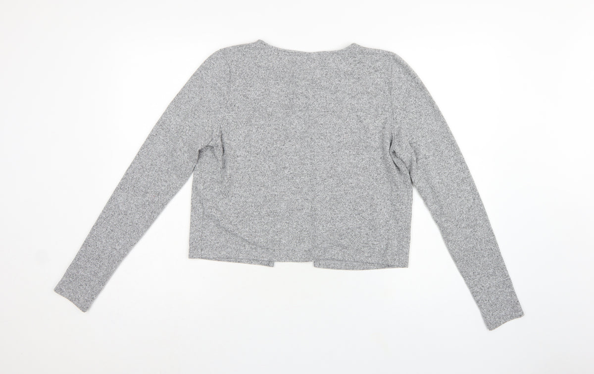 ASOS Design Women Grey UK 10 Basic Knit Button-Up Cardigan