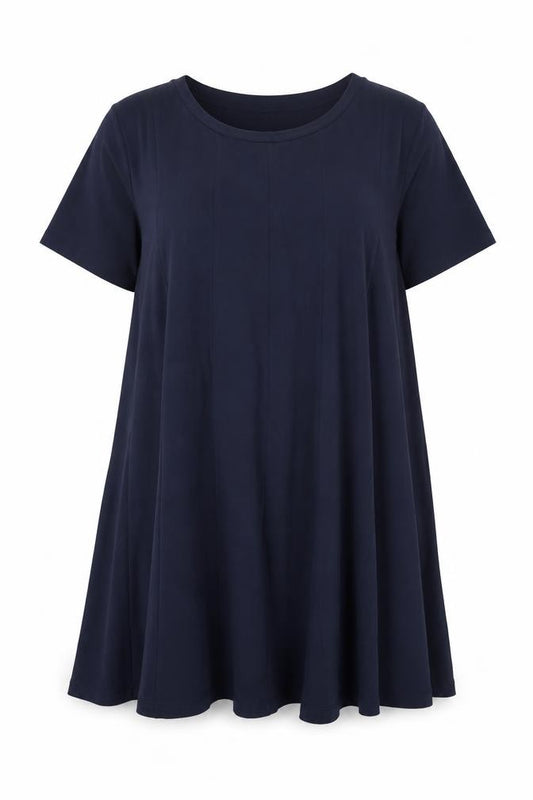 Roman Women Blue Size 20 Trapeze Swing Knee Length Cotton Jersey Dress
