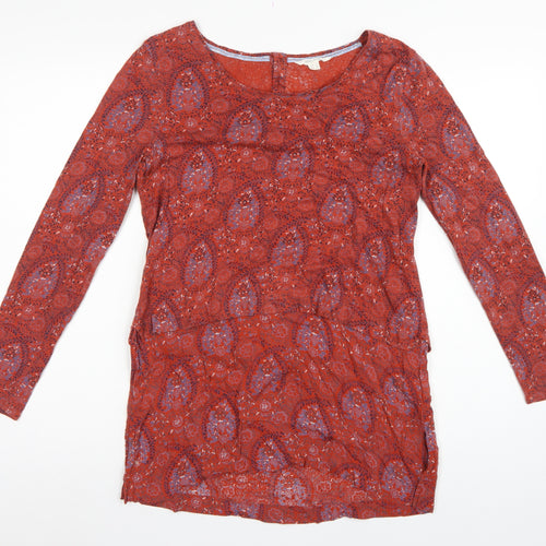 White Stuff Women’s Red Floral Tunic Blouse UK 10 Long Sleeve