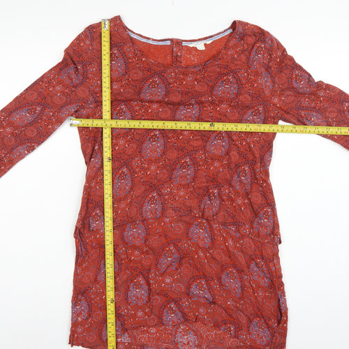 White Stuff Women’s Red Floral Tunic Blouse UK 10 Long Sleeve