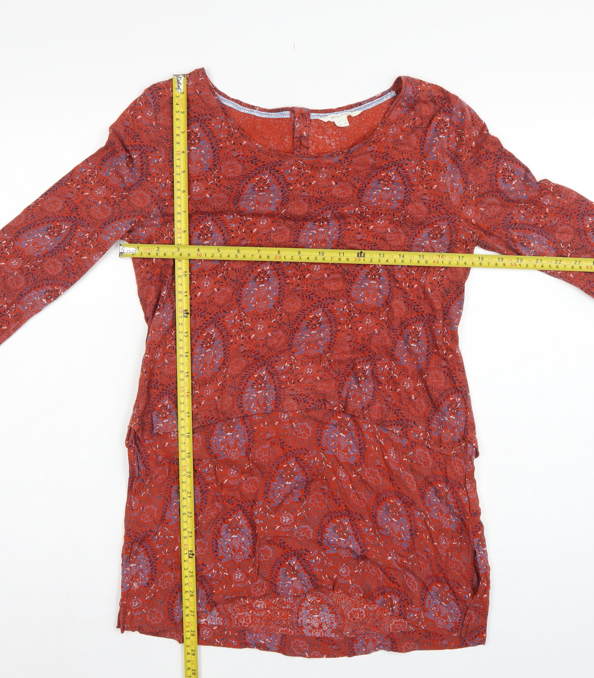 White Stuff Women’s Red Floral Tunic Blouse UK 10 Long Sleeve