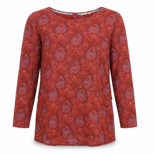 White Stuff Women’s Red Floral Tunic Blouse UK 10 Long Sleeve