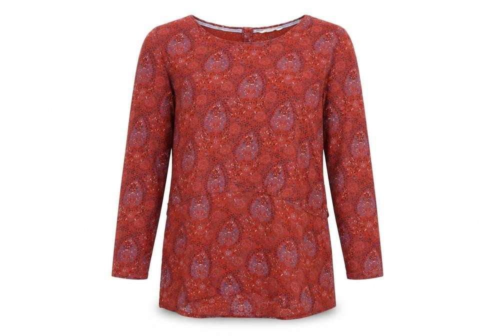 White Stuff Women’s Red Floral Tunic Blouse UK 10 Long Sleeve