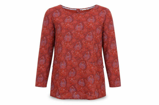 White Stuff Women’s Red Floral Tunic Blouse UK 10 Long Sleeve