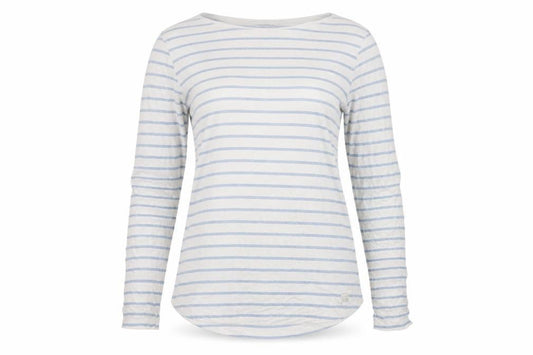 Fat Face Women White Blue UK 6 Classic Breton Stripe Long Sleeve T-Shirt