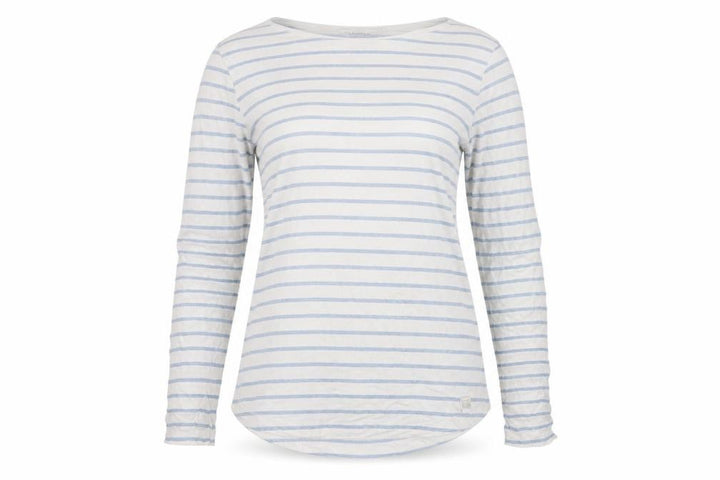 Fat Face Women White Blue UK 6 Classic Breton Stripe Long Sleeve T-Shirt