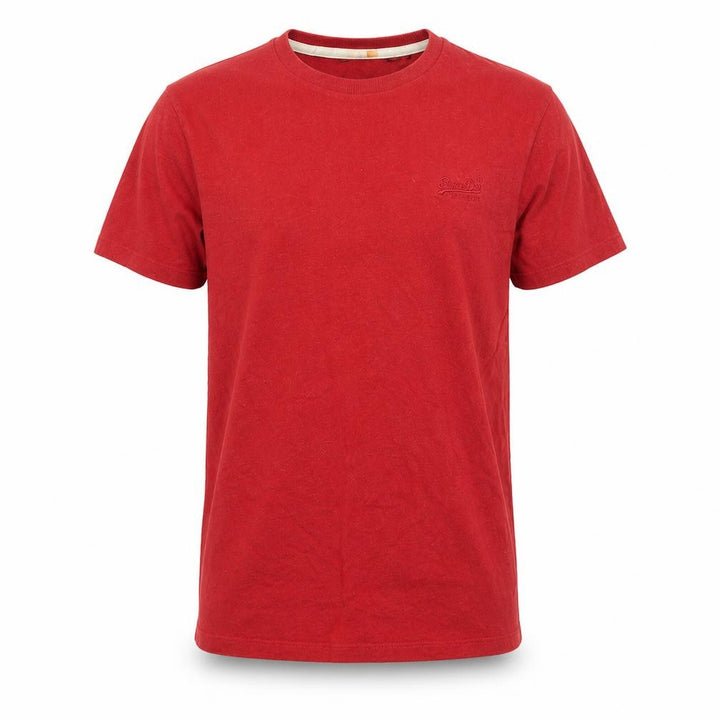 Superdry Men’s Red XS Crew Neck Logo Short Sleeve Cotton T-Shirt