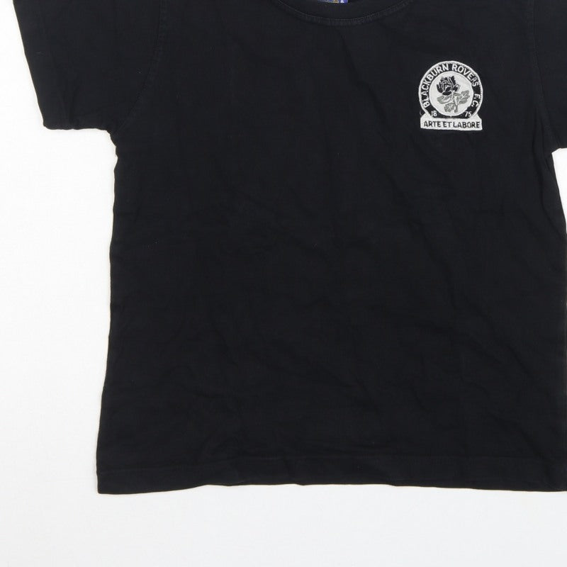 Additional view of Blackburn Rovers Teens Black, size 12, Embroidered Crew Neck T-Shirt