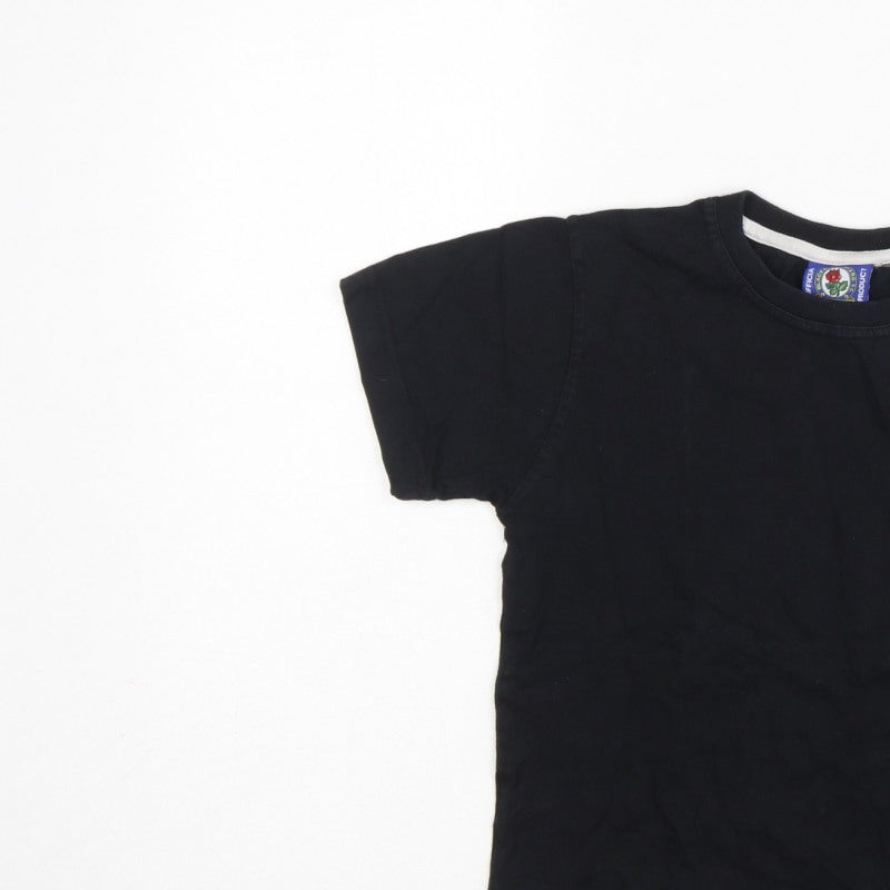 Additional view of Blackburn Rovers Teens Black, size 12, Embroidered Crew Neck T-Shirt