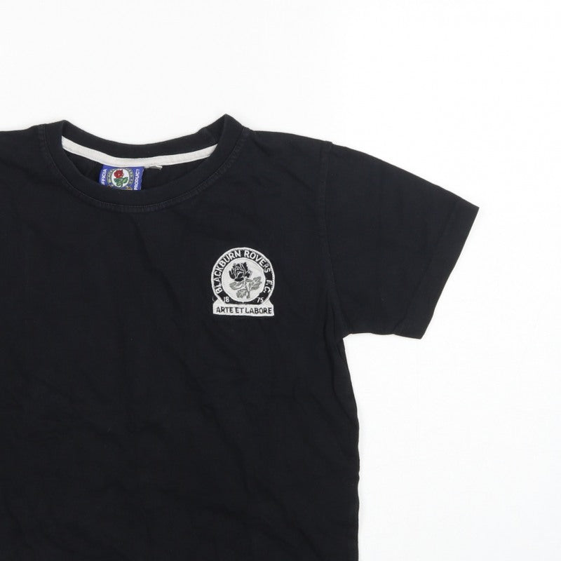 Additional view of Blackburn Rovers Teens Black, size 12, Embroidered Crew Neck T-Shirt