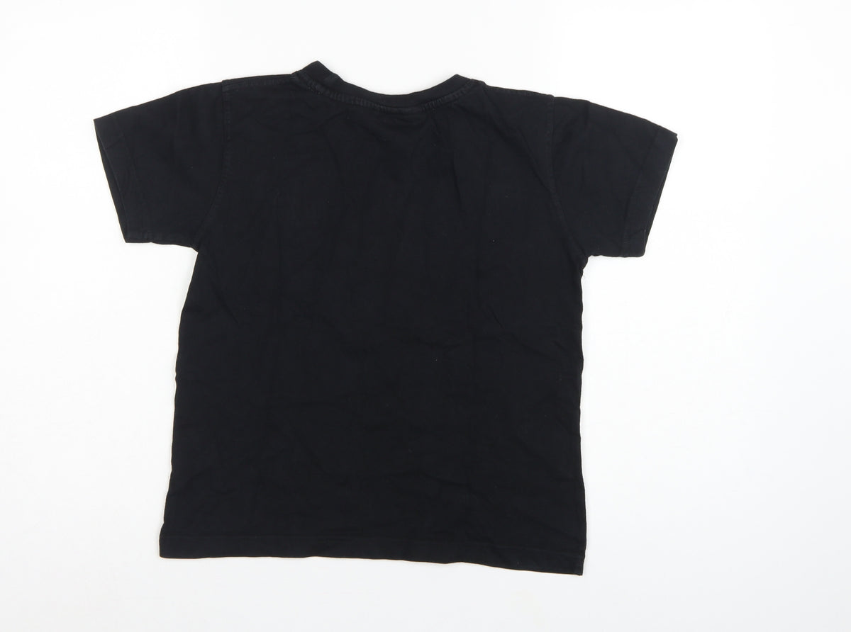 Brand and care label for Blackburn Rovers Teens Black, size 12, Embroidered Crew Neck T-Shirt