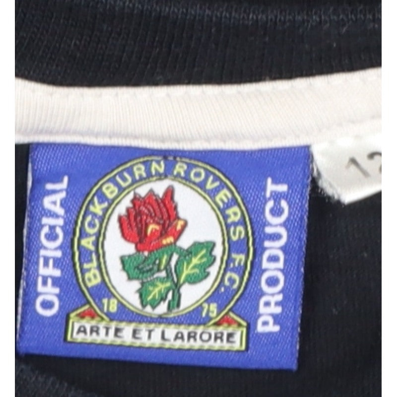 Additional view of Blackburn Rovers Teens Black, size 12, Embroidered Crew Neck T-Shirt