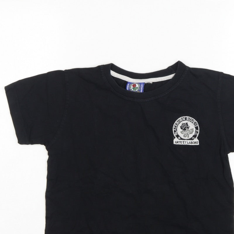 Additional view of Blackburn Rovers Teens Black, size 12, Embroidered Crew Neck T-Shirt